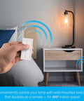 Dimmable Wireless Plug In Light Switch With Remote 1 Outlet 150 Ft Range for Lamp on Bedroom Side Table