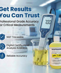 PH Calibration Buffer Set 4.00 7.00 10.00 3 Pack, 250 mL Bottles, NIST Calibrated Color Coded, Lot Numbered and Expiration Dated, Lab Grade for Pharma Pros, Academic, Research and Industrial Labs with pH meter in lab setting