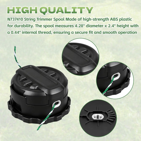 String Trimmer Head With Quickfeed Bump-Feed Replacement For Dewalt 20V-60V Trimmers in black ABS plastic