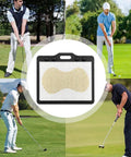 Chipping And Sand Trap Golf Practice Mat For Backyard And Indoor Use With Realistic Sand Simulation shown on practice field