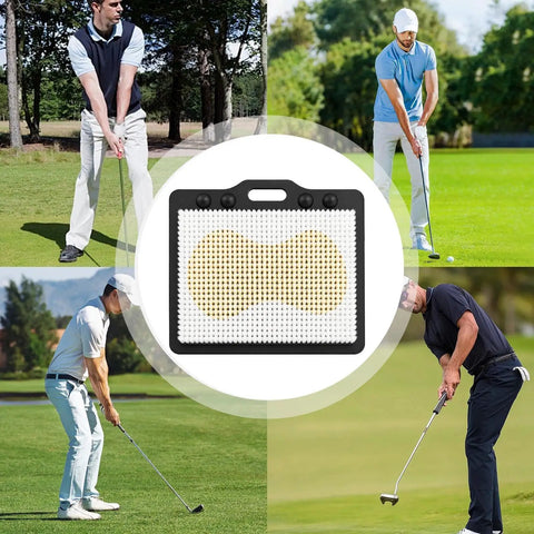 Chipping And Sand Trap Golf Practice Mat For Backyard And Indoor Use With Realistic Sand Simulation shown on practice field