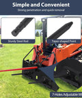 49 Inch Beefy Heavy Duty Hay Spear Bale Spike With 4500 Pounds Capacity And Tapered Tip For Quick Tach Attachments on skid steer