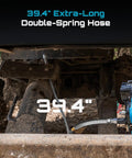 39.4 inch dual spring flexible hose from Workhorse Grease Gun Accessory Kit with 12000 PSI Quick Release Coupler and 90 Degree Adapter