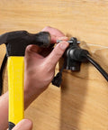 Hammer securing Beefy 75 Foot Heavy Duty Extension Cord With Ten Outlets Spaced Every Seven And A Half Feet Waterproof Covers 14 Gauge SJTW