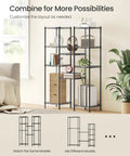 Slim 5 Tier Metal Wire Storage Shelf In Ink Black Ultra Space Saving Narrow Shelving Unit With Sturdy Powder Coated Steel Build For Bins Plants And Everyday Essentials in modular room display