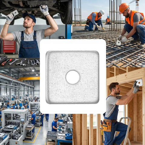 Grab You 30 Pack Of Heavy Duty Galvanized Square Washers With A Bold Silver Finish designed for major construction and industrial gear.