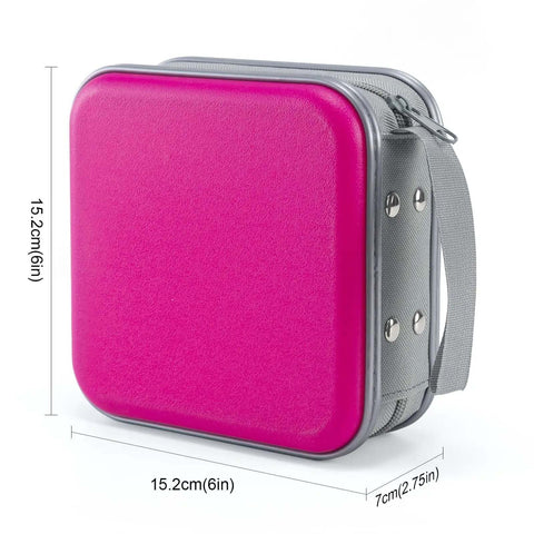 Solid Portable CD Case With 48 Capacity Disc Holder For Your Car Ride Or Home Hangout Easy DVD Storage Organizer in pink color