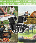 Caster Wheels Set for Griddle Stand 2 Inch Heavy Duty Casters with 360 Degree Swivel, ideal for outdoor grilling and easy mobility
