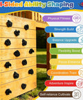 Wooden climbing wall with black Large Rock Climbing Holds 20 Pack With Easy Mounting Hardware Three Shapes For Indoor Outdoor