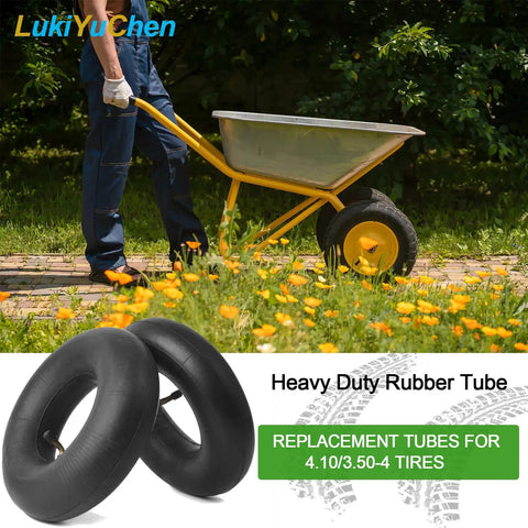 Heavy Duty Replacement Inner Tube For 4.10 3.50 4 Inch Tires With Bent Valve Stem TR87 Built To Last Fits Wheelbarrow