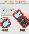 Demonstration of Go To Digital Multimeter With True RMS, 9999 Counts, Auto Ranging, showing NCV function near power outlet