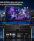 Built Different Fanless Firewall Box Cranking Out Celeron 6305 with ports and connectivity options shown on display.
