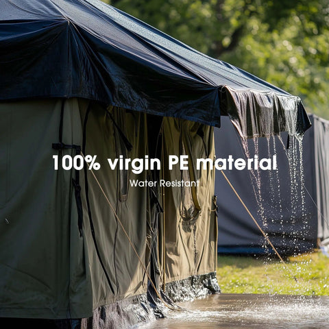 Heavy Duty 20x30 Ft Waterproof Tarp With Eyelets Reversible Tear Resistant Shade Canopy for outdoor shelter with water runoff