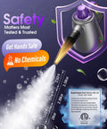 Upgrade Your Cleaning Game With This Handheld Steam Cleaner For Home, showing safety features and steam output.