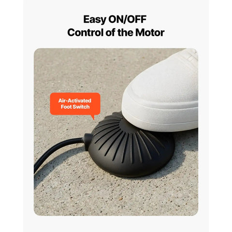 Air powered foot switch for Reliable Heavy Duty Electric Sewer Snake Auger; easy ON/OFF control for motor operation.