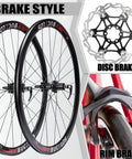 700C Carbon Hub Wheelset With Disc And Rim Brakes, 40mm Deep Clincher, shown with disc and rim brake styles