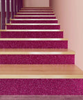 Hot Pink Glitter Peel and Stick Wallpaper Roll 15.8 Inch by 276 Inch Self Adhesive Sequin Wall Covering on staircase