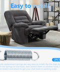 Treat Yourself To Better Lounging With These Hella Solid 3-1/4 Inch Extension Springs on a gray recliner, showing installation use.