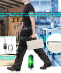 Person carrying Dual Fan Soldering Fume Extractor With H13 HEPA Filter, 3200 RPM Smoke Absorber in workshop