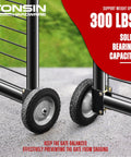 8 Inch Heavy Duty Gate Wheels Two Pack Side Mount Casters with solid bearing capacity for supporting 300 lbs, black weather resistant.