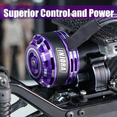 Waterproof Brushless ESC And 2204 Fat Viper Outrunner Motor Upgrade installed on TRX4M micro crawler showing side view.