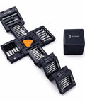 No Fuss Repairs Grab This Badass 55 Piece Precision Screwdriver Set With Magnetic CRV Bits inside a compact folding tool cube.