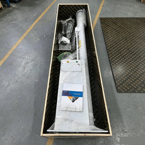 Rugged Aluminum Electric Telescopic Camera Mast With Solid Brake Gear and Smooth Push Button Lift Up To Five Meters inside packaging