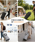 Heavy Duty Foldable Wheeled Grocery Cart With Insulated Waterproof Bag used in supermarket, park, airport, and street scenes