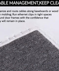 100 Pack 8mm Ethernet Cable Clips With Nails For Cat6 Cat7 Flat Cables White Durable UV Stabilized Plastic Cord Holders installed on carpet edge