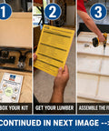Queen Size Murphy Bed Hardware Kit Featuring Bulletproof Gas Piston Lift Systems unboxing, cutting guide, and assembly steps.