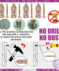 200 Pcs Drywall Self Drilling Anchors With Screws Kit No Drill Required For Quick Wall Mounts And Fixes Ideal For TV Mounts
