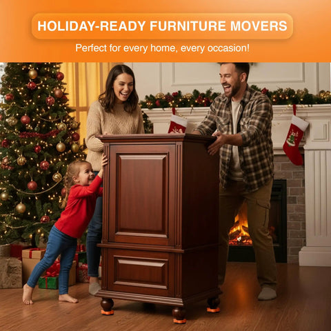 Family using Heavy Duty Furniture Lifter And Moving Kit Lift And Glide Couches Beds And Appliances No Back Strain Move Easy Four Roller Sliders Each 660 Lbs Adjustable Height Lifter Carpet Adapters For All Floor Types in living room
