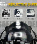 Hard Hat For Construction With Clear And Tinted Visors And Built In Earmuffs Hearing Protection Matte Black Industrial Safety Helmet Featuring 6 Point Suspension