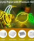 Bright Dope Banana Shaped LED Neon Sign Light For Bedroom Decor, Kids Room Wall Art, Party Bar Glow, 11 By 19.7 Inches, USB Powered