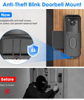 Anti Theft Doorbell Mount For All New 2nd Gen Video Doorbell No Drilling Rent Friendly Mount installed on door with anti-theft screws