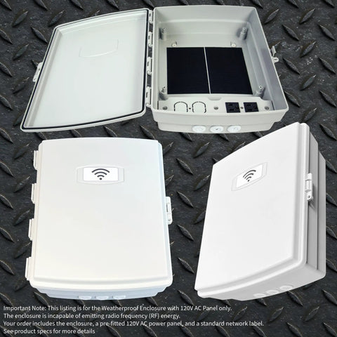 Rugged Waterproof NEMA Enclosure With AC Outlet Built To Handle Indoor And Outdoor Use Junction Box open and closed