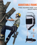 Arborist using Lightweight Aluminum Tree Climbing Spikes 1 Pair With Straps And Spike Protectors 350 Lb Load Capacity