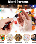 Person using Precision Pin Vise Hand Drill Set 25 Pcs For Jewelry Making And Miniatures on colorful bead.