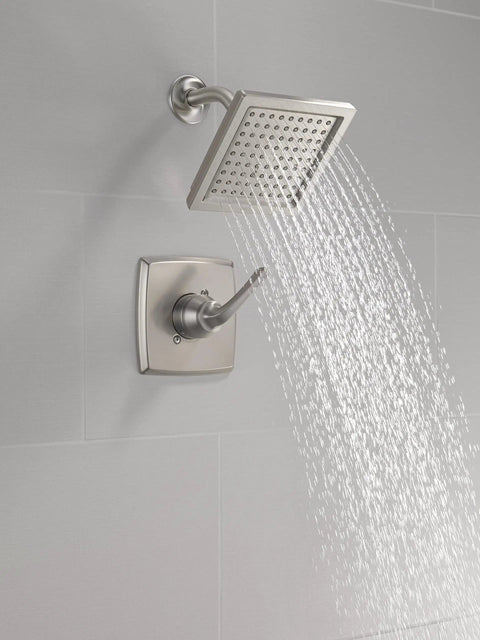 Geist 14 Series Shower Faucet Set With Brushed Nickel Finish Full Spray Head And Handle Universal Rough In Valve Trim Kit