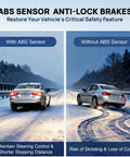 Image comparing vehicle safety with Front Left Right Abs Wheel Speed Sensor Straight Bolt On Drop Right Into Jeep Patriot Compass Dodge Caliber.