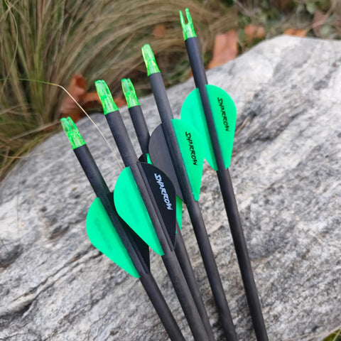 30 Inch Pure Carbon Arrows For Target Practice And Hunting With Removable Tips 100 Grain Points Fits Compound Recurve And Long Bow Green Shafts