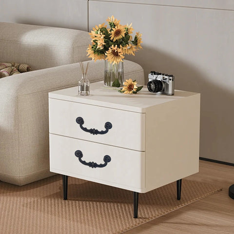 Nightstand with 2 Pack Drop Bail Cabinet Handles 7.4 Inch Length With 5.9 Inch Center Hole Spacing Vintage Zinc Alloy Rustic Black Finish
