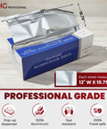 Heavy Duty Pre-Cut Aluminum Foil Sheets 12 x 10.75 Inches With Pop Up Dispenser For Easy Tear Perfect For Baking Grilling And Food Storage