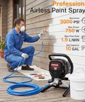 Heavy Duty Electric Airless Paint Sprayer Featuring 750W Motor And 3300 Psi Output For Knockout Coverage On Walls And Furniture, DIY use.