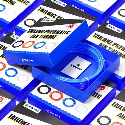 Blue 8mm OD 5mm ID Polyurethane PU Air Hose Kit 10 Meter Pneumatic Tube With Fittings Elbows Y Splitter And Unions 145 PSI box