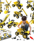 Child playing with 10 In 1 Stem Toys Set For Kids Ages 4 5 6 7 8 9 Plus Hands On Building Blocks Kit, featuring various engineering models.
