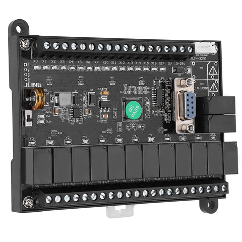 Pro Grade PLC Control Board With Programmable Logic And Delay Relay Module Analog Output For FX1N Series Compatible Industrial Automation Controller Built For Tough Environments Y0 10K Pulse High Speed Input C235 C251 Anti Interference Design DC 10 28V front view