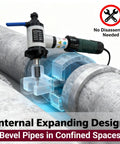 Heavy Duty Electric Pipe Beveling Machine Handheld Internal Expanding Tube Prep Tool With Knockout Power For 40 To 120 Mm ID beveling pipes in confined spaces.
