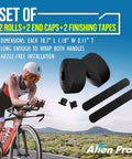 Grippy PU Handlebar Tape Set Of 2 Black For All Weather No Slip Ride Sweat Absorbing Frosted Skin Ultra Comfortable Wrap shown with cyclist