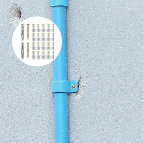 Heavy Duty Steel Hollow Wall Anchors With Screws Kit for Drywall and Plaster Walls, shown with blue pipe mount